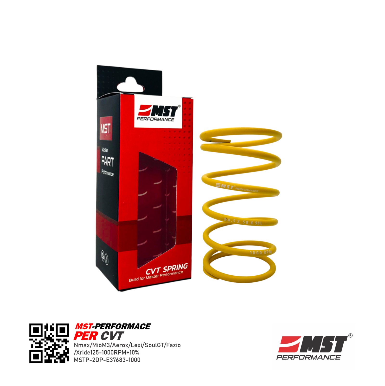 PER CVT-YAMAHA NMAX/MIOM3/AEROX/LEXI/SOULGT/FAZIO/XRIDE125-1000RPM+10%