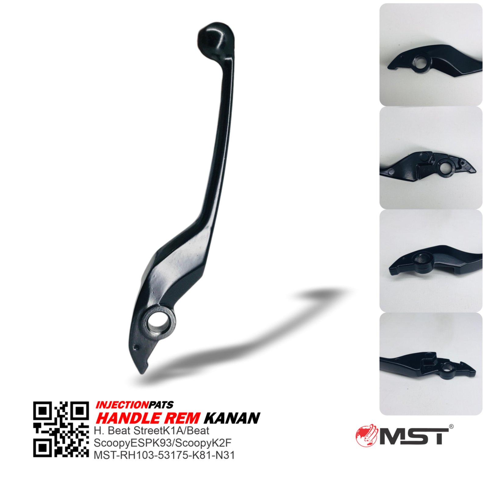 HANDLE REM KANAN (BLACK) - H. BEAT STREET K1A / BEAT / SCOPY ESP K93 / SCOPY K2F