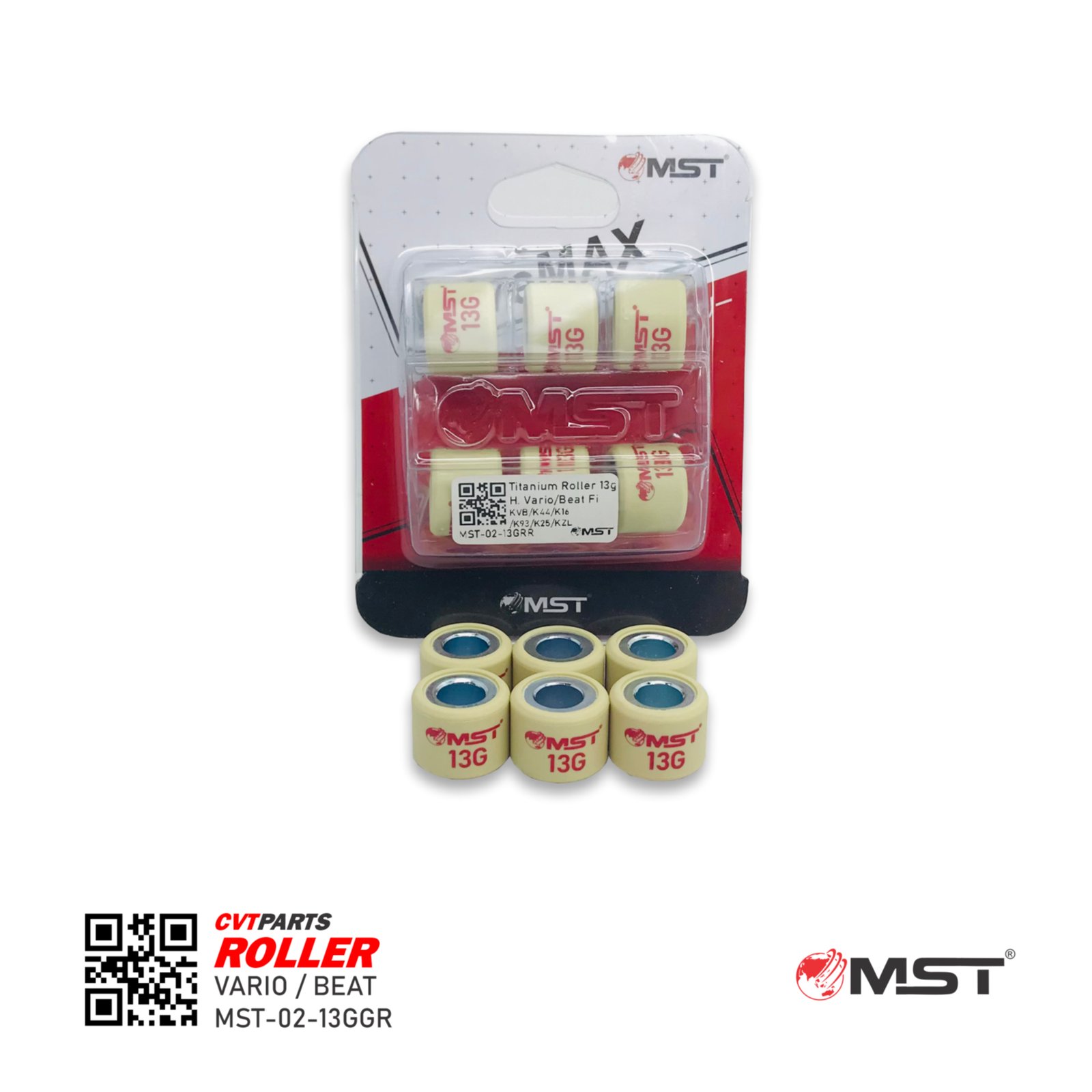 ROLLER SET HONDA VARIO/BEAT FI (KVB/K44/K16/K93/K25/KZL) 13GR