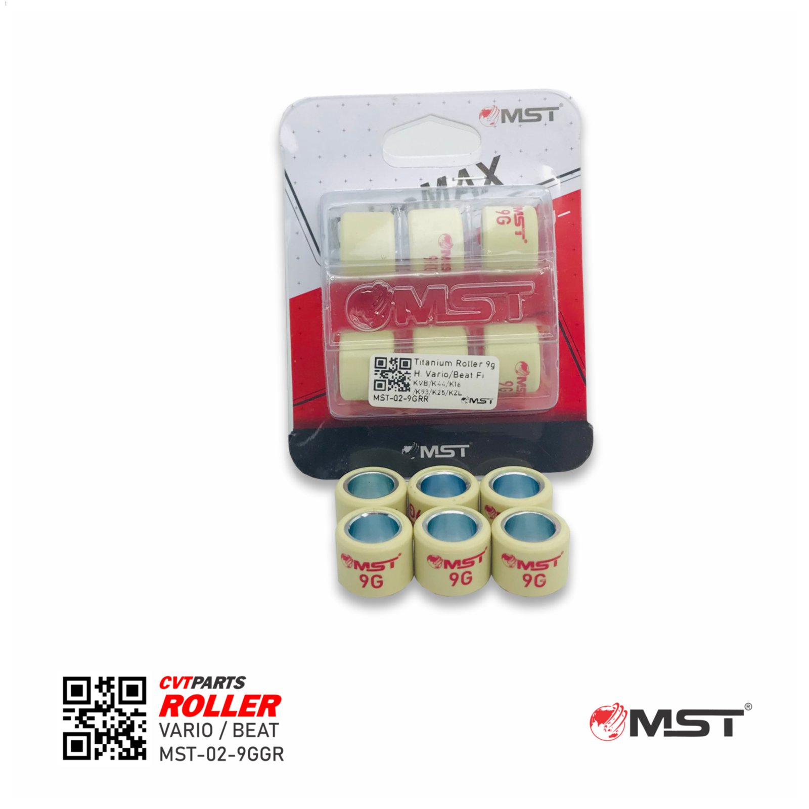 ROLLER SET HONDA VARIO/BEAT FI(KVB/K44/K16/K93/K25/KZL) 9GR