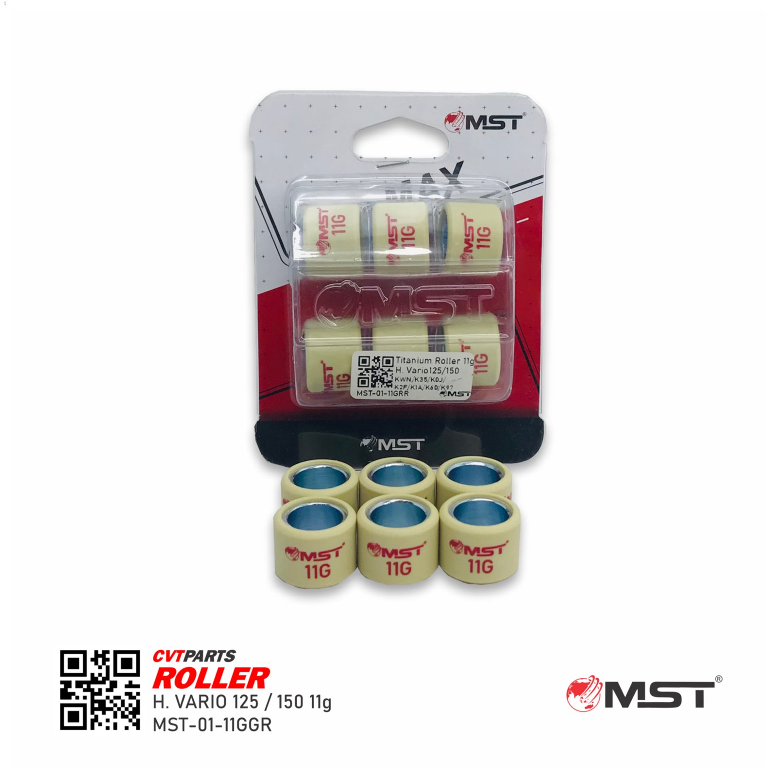 ROLLER SET HONDA VARIO125/150 (KWN/K35/K0J/K2F/K1A/K60/K97) 11GR