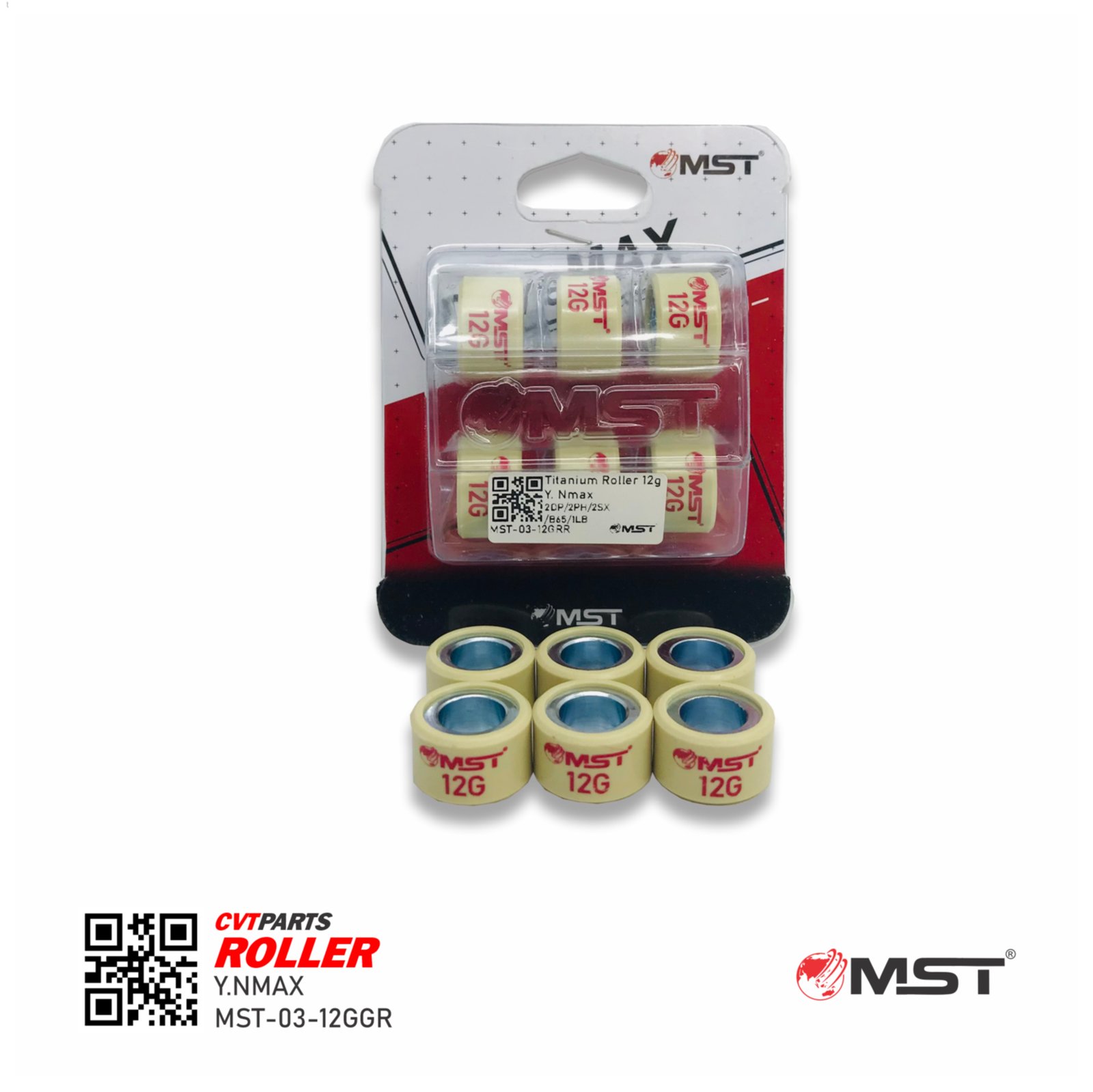 ROLLER SET YAMAHA NMAX/MIO M3 (2DP/2PH/2SX/B65/1LB) 12GR