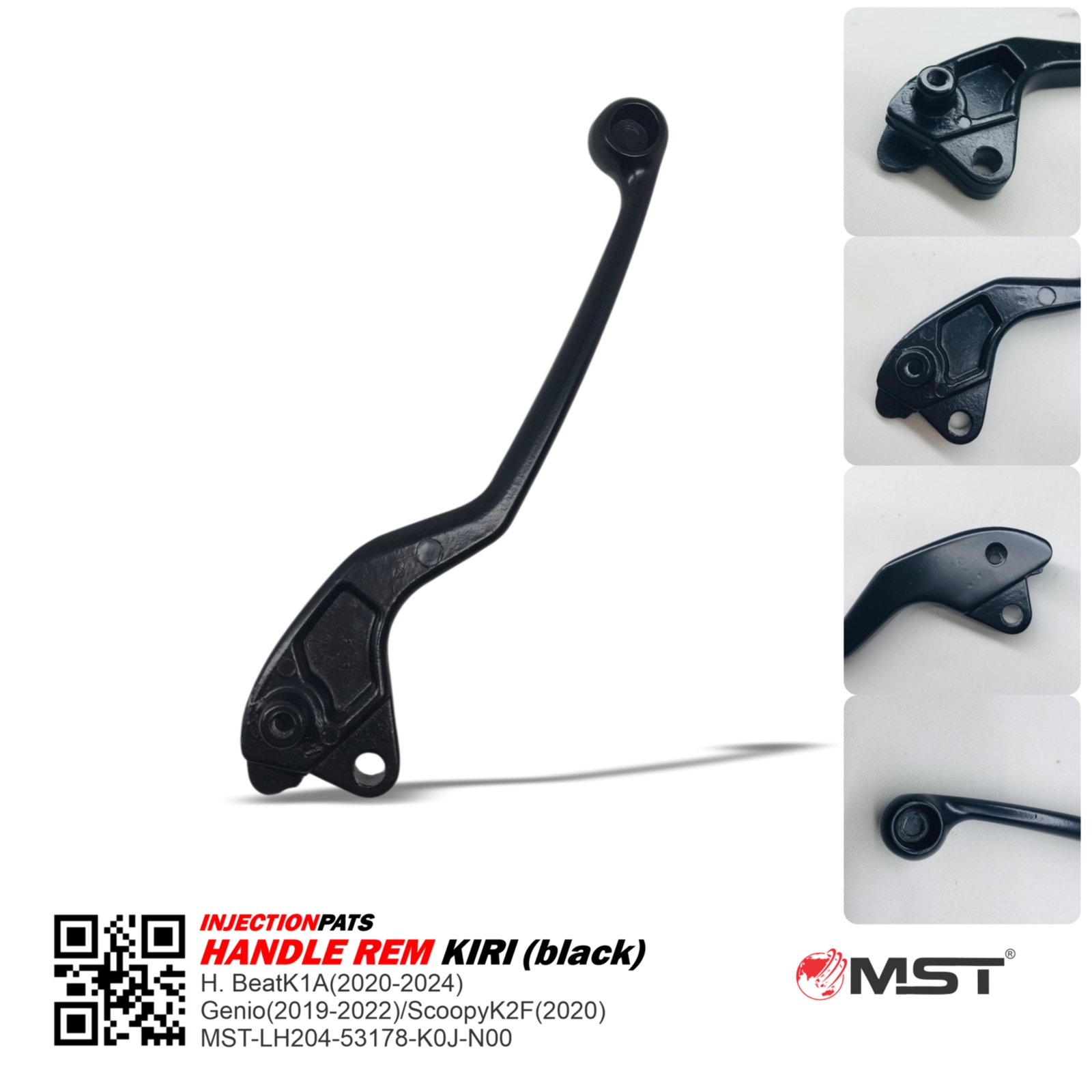 HANDLE REM KIRI (BLACK) - H.BEAT K1A (2020 - 2024) / GENIO (2019 - 2022) / SCOPY K2F (2020)