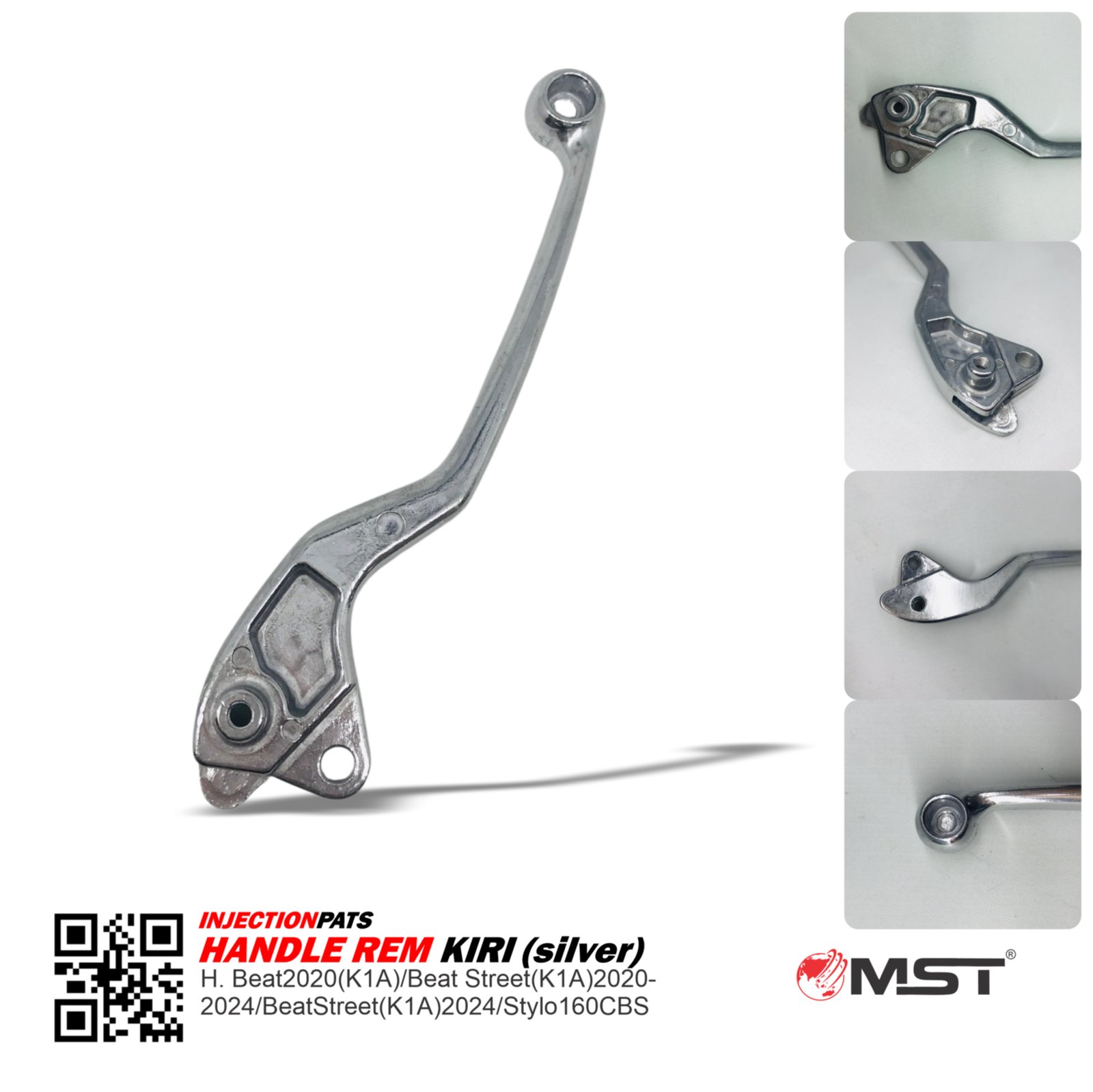 HANDLE REM KIRI (SILVER) - H.BEAT 2020 K1A / BEAT STREET K1A 2020-2024 / BEAT SREET K1A 2024 / STYLO 160 C